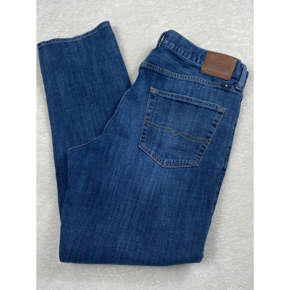Lucky Brand 410 Athletic Slim Jeans Mens 38x32 Dark Wash Denim Stretch